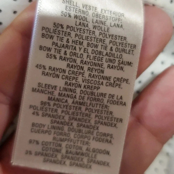 Elevenses anthropologie wool blend taupe blazer with sideways bow front - Picture 5 of 6